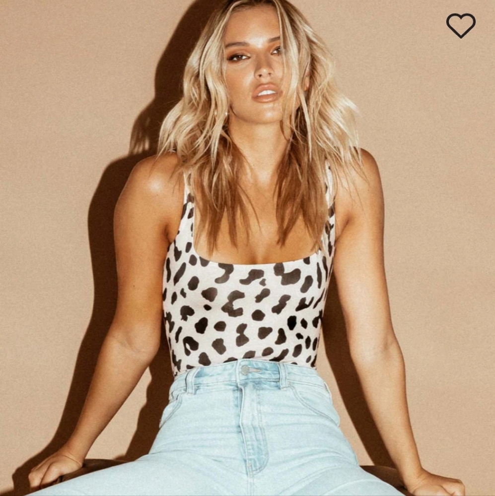 Princess Polly Anafi Leopard Print Bodysuit 2 NWT